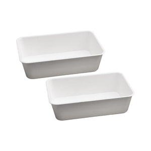 KIT SET 2 PZ VASSOIO IN PLASTICA CATERING DI COLORE BIANCO 20 X 30 X H8 CM