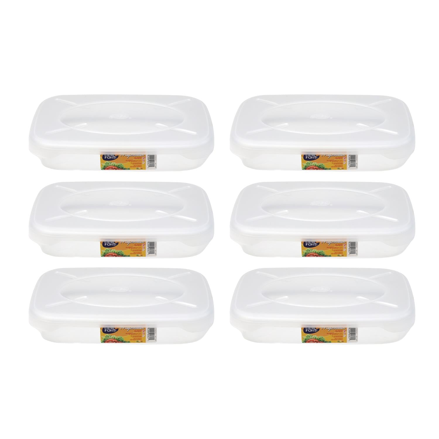 SET 6 CONTENITORI ERMETICI FRIGOBELLA RETTANGOLARI 1.15 LITRI