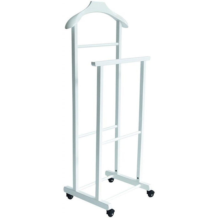 DOPPIO INDOSSATORE FAGGIO DA CAMERA BIANCO IN LEGNO 43X33X105H CM