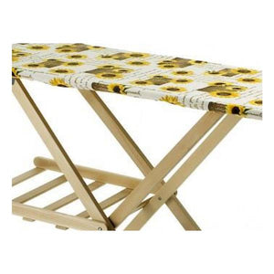 ASSE DA STIRO IN LEGNO DI FAGGIO NATURALE 35X141,5 XH92 CM CON COPRIASSE ASSORTITO