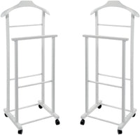 DOPPIO INDOSSATORE FAGGIO DA CAMERA BIANCO IN LEGNO 43X33X105H CM