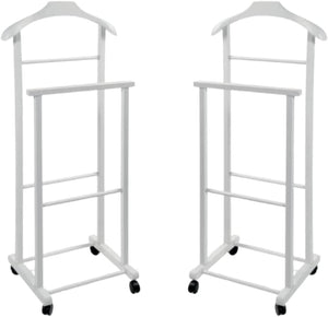 DOPPIO INDOSSATORE FAGGIO DA CAMERA BIANCO IN LEGNO 43X33X105H CM