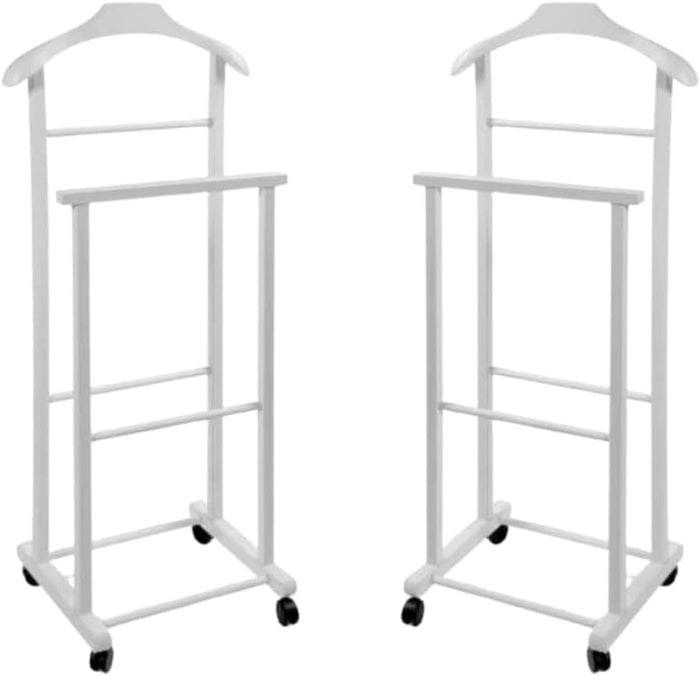 DOPPIO INDOSSATORE FAGGIO DA CAMERA BIANCO IN LEGNO 43X33X105H CM