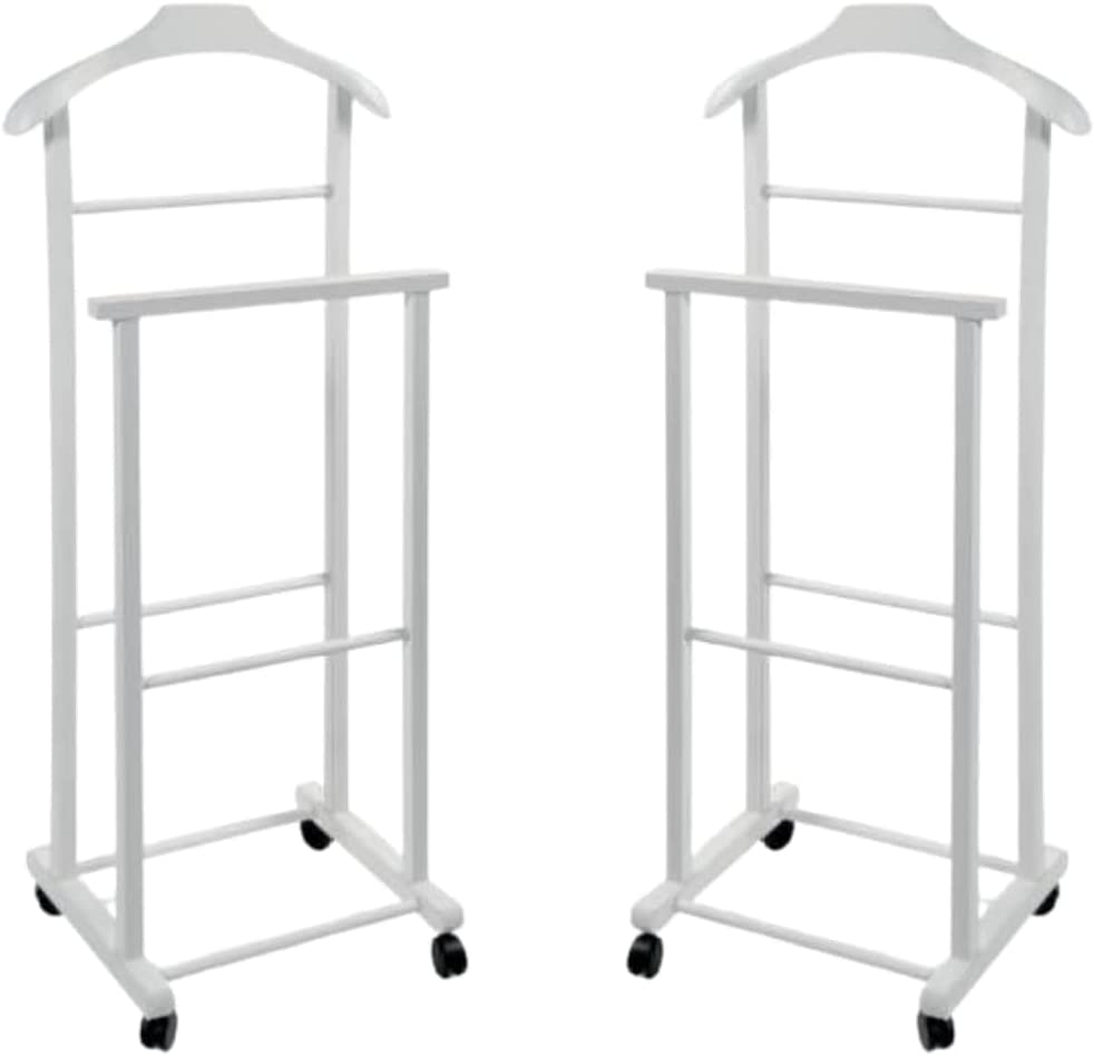 DOPPIO INDOSSATORE FAGGIO DA CAMERA BIANCO IN LEGNO 43X33X105H CM