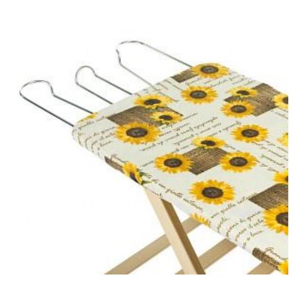 ASSE DA STIRO IN LEGNO DI FAGGIO NATURALE 35X141,5 XH92 CM CON COPRIASSE ASSORTITO