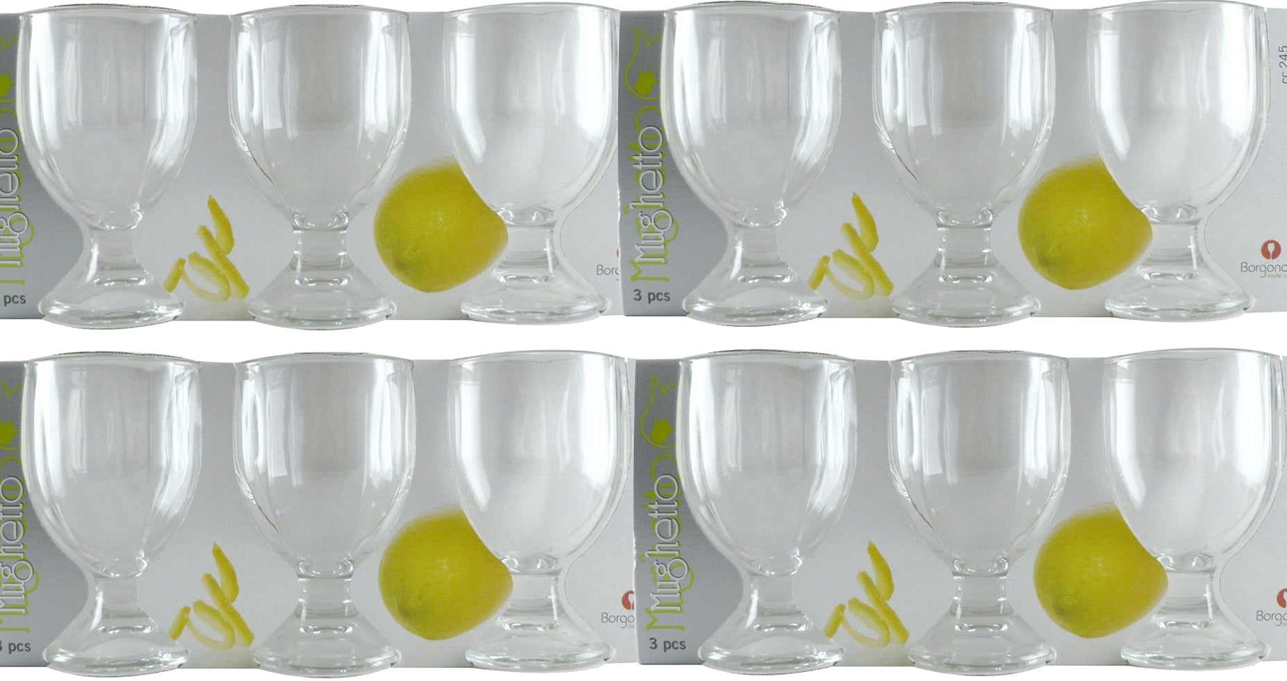 12 BICCHIERI CALICI RISTORANTE MUGHETTO PER ACQUA 245ML EXTRA RESISTENTI