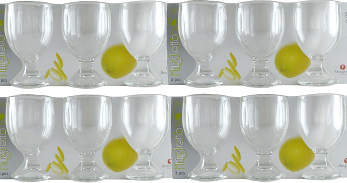 12 BICCHIERI CALICI RISTORANTE MUGHETTO PER ACQUA 245ML EXTRA RESISTENTI