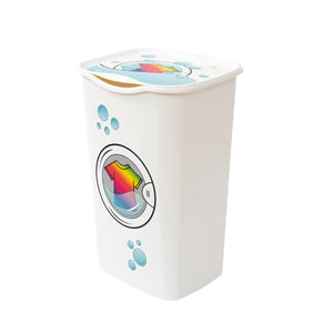 SET BIDONE RACCOLTA BIANCHERIA PER PANNI COLORATI + PATTUMIERA CON PEDALE BIANCA