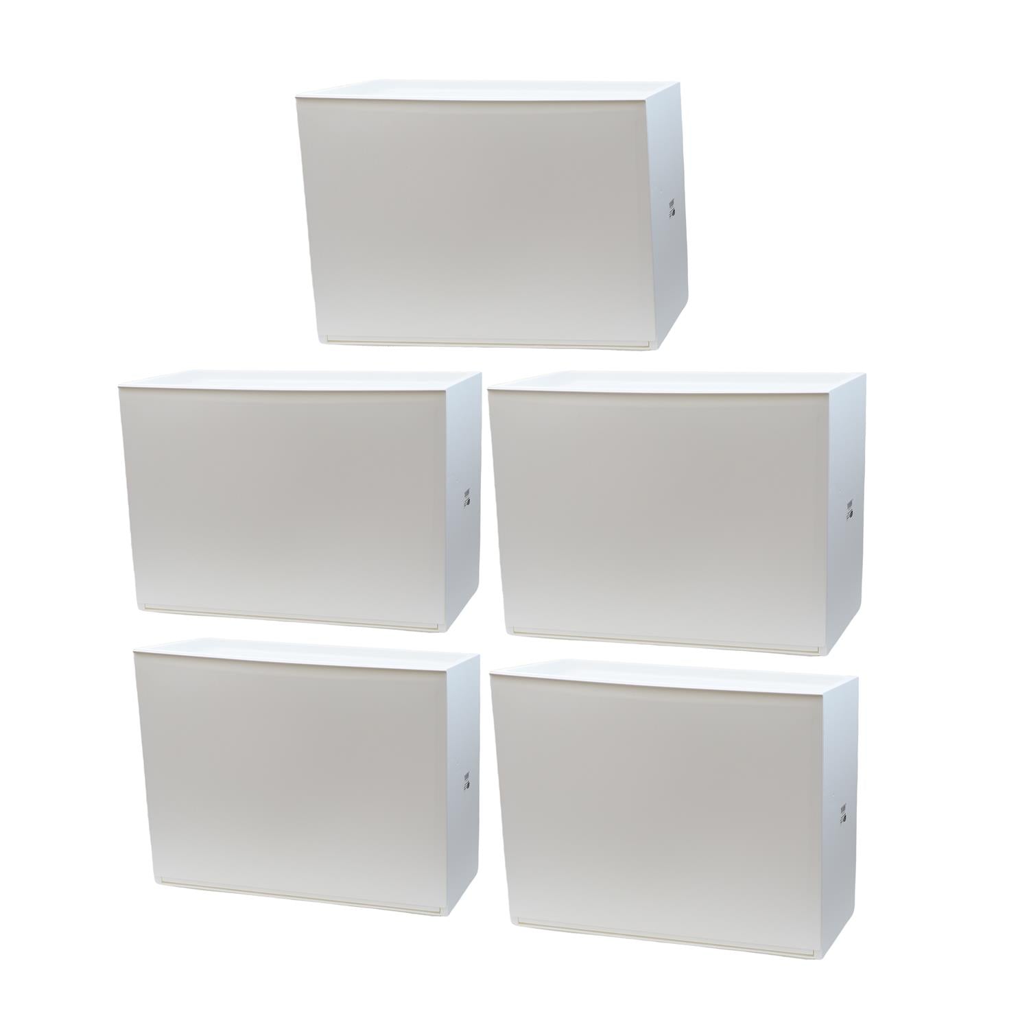 SET 5 SCARPIERE IN PROPILENE 51 X 17 X H39 CM COMPONIBILI IMPILABILI BIANCHE