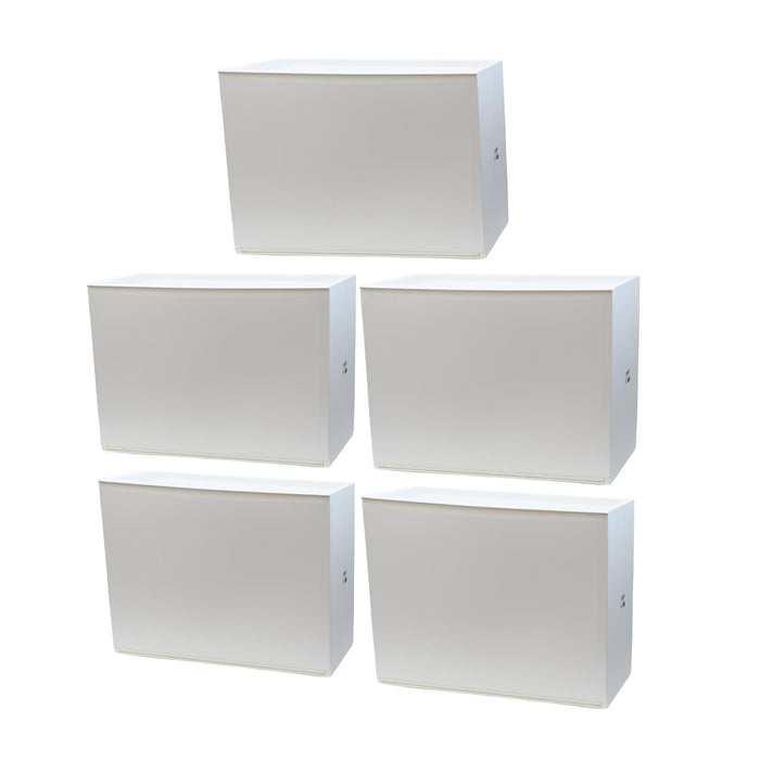 SET 5 SCARPIERE IN PROPILENE 51 X 17 X H39 CM COMPONIBILI IMPILABILI BIANCHE