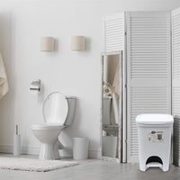 SET PORTA BIANCHERIA + PATTUMIERA CON PEDALE DA BAGNO BIANCO