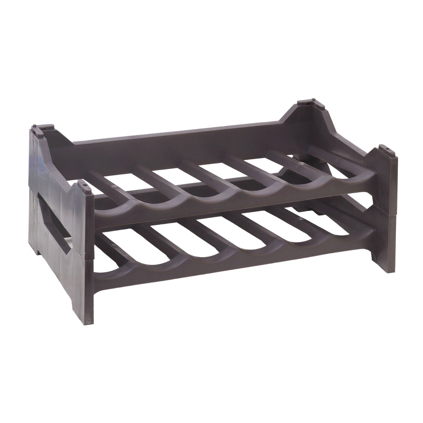 CANTINETTA PORTABOTTIGLIE IN PLASTICA MODULARE 12 BOTTIGLIE MARRONE