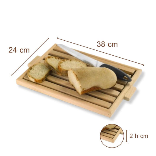 VASSOIO TAGLIAPANE IN LEGNO 38 X 25 X 2.2 CM COLORE LEGNO NATURALE