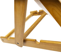 MAURY'S POLTRONA RELAX ECRÙ IN LEGNO CON 3 POSIZIONI E CUSCINO IMBOTTITO