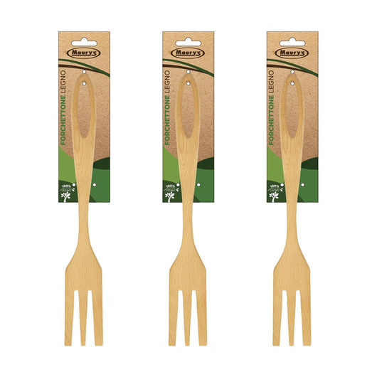 KIT SET 3 PZ MAURY'S FORCHETTONE IN LEGNO 33 CM