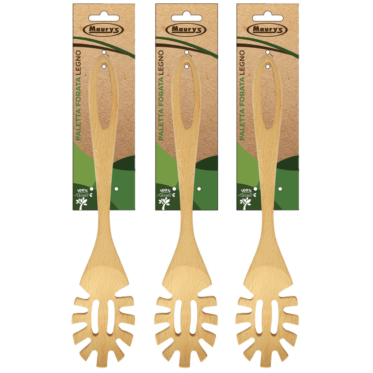 MAURY'S SET 3 SERVISPAGHETTI IN LEGNO 33 CM