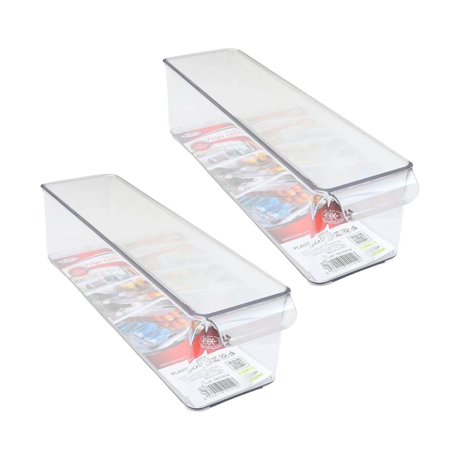 KIT SET 2 PZ MAURY'S VASCHETTA CONTENITORE PER FRIGORIFERO 36 X 10 X H9 CM