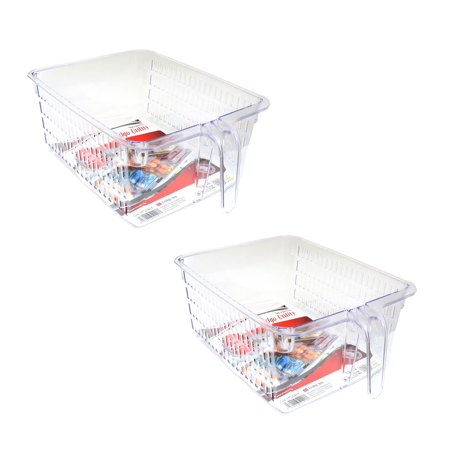 KIT SET 2 PZ MAURY'S VASCHETTA CONTENITORE PER FRIGORIFERO 31 X 23 X H13 CM