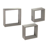 MAURY'S 3 PENSILI QUADRATI IN LEGNO DA PARETE IN TRE MISURE CON FINITURA OLMO