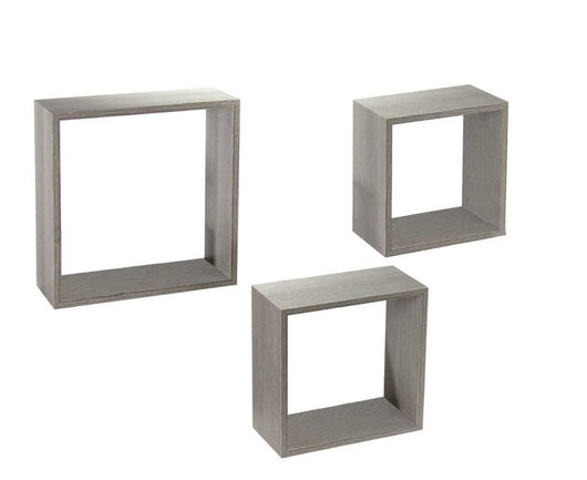 MAURY'S 3 PENSILI QUADRATI IN LEGNO DA PARETE IN TRE MISURE CON FINITURA OLMO