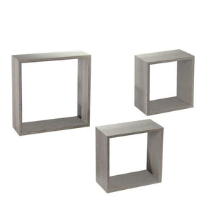 MAURY'S 3 PENSILI QUADRATI IN LEGNO DA PARETE IN TRE MISURE CON FINITURA OLMO