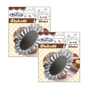 KIT SET 2 PZ MAURY'S FORMINE OVALI PER DOLCI IN SET DA 12 PEZZI DA 8 CM