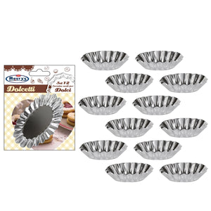 KIT SET 2 PZ MAURY'S FORMINE OVALI PER DOLCI IN SET DA 12 PEZZI DA 8 CM