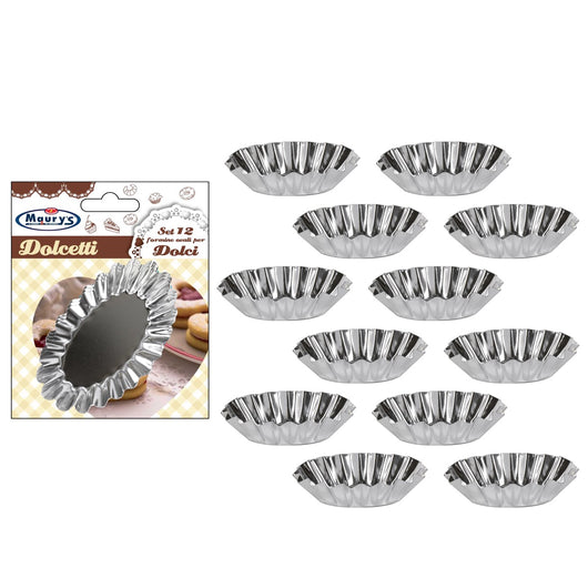 KIT SET 2 PZ MAURY'S FORMINE OVALI PER DOLCI IN SET DA 12 PEZZI DA 8 CM