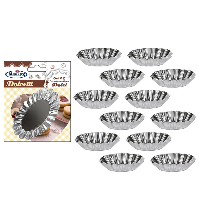KIT SET 2 PZ MAURY'S FORMINE OVALI PER DOLCI IN SET DA 12 PEZZI DA 8 CM