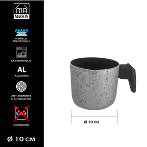 MA MAISON SET 2 TAZZE DA 470 CC + BOLLI LATTE 10 CM SPESSORE 1,50 MM ANTIADERENTE E ANTIGRAFFIO IN ALLUMINIO