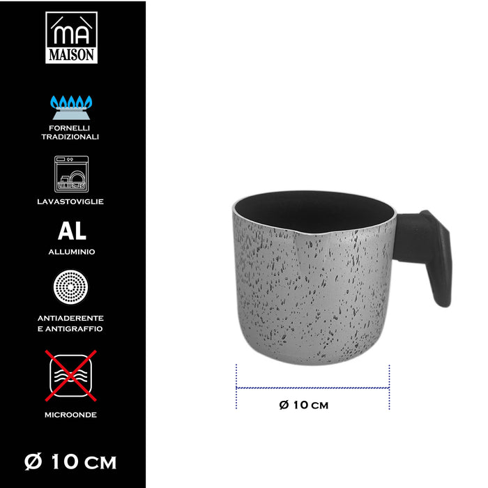 MA MAISON SET 2 TAZZE DA 470 CC + BOLLI LATTE 10 CM SPESSORE 1,50 MM ANTIADERENTE E ANTIGRAFFIO IN ALLUMINIO