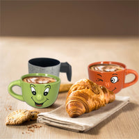 MA MAISON SET 2 TAZZE DA 470 CC + BOLLI LATTE 12 CM SPESSORE 1,50 MM ANTIADERENTE E ANTIGRAFFIO IN ALLUMINIO