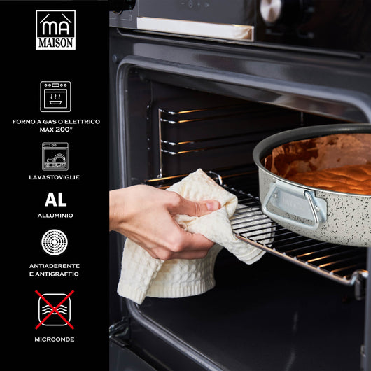 MA MAISON SET 2 TORTIERE LINEA ALESSIA Ø 28 - Ø 32 CM SPESSORE 1.40 MM ANTIADERENTE E ANTIGRAFFIO IN ALLUMINIO