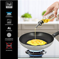 MA MAISON BATTERIA 3 PZ - 1 PADELLA 20 CM + 1 PADELLA 24 CM + 1 CASSERUOLA 26 CM SET ANTIADERENTE ANTIGRAFFIO IN ALLUMINIO