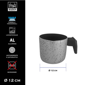 MA MAISON SET 2 TAZZE DA 470 CC + BOLLI LATTE 12 CM SPESSORE 1,50 MM ANTIADERENTE E ANTIGRAFFIO IN ALLUMINIO