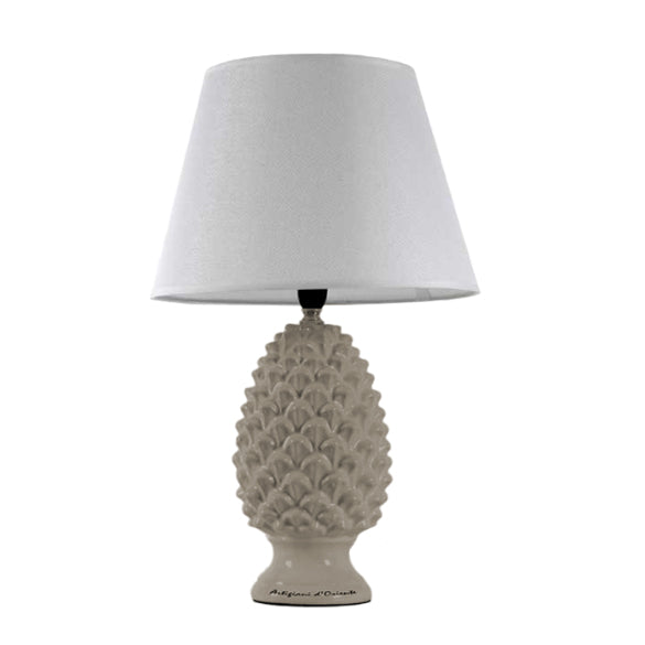 LAMPADA LUMETTO CON DESIGN A PIGNA CON BASE IN COLORE TORTORA 44.5 CM
