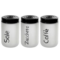 MAURY'S TRIS DI BARATTOLI IN VETRO OPACO CON CAPIENZA DA 660 CCIN TOP NERO