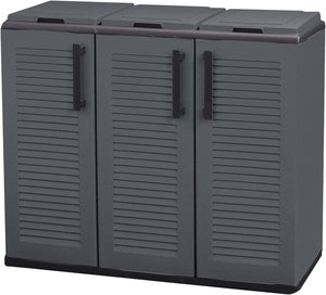 ARMADIO PATTUMIERA BASSO IN PLASTICA 3 SCOMPARTI DIMENSIONI 102X37XH 84 CM 300 LT