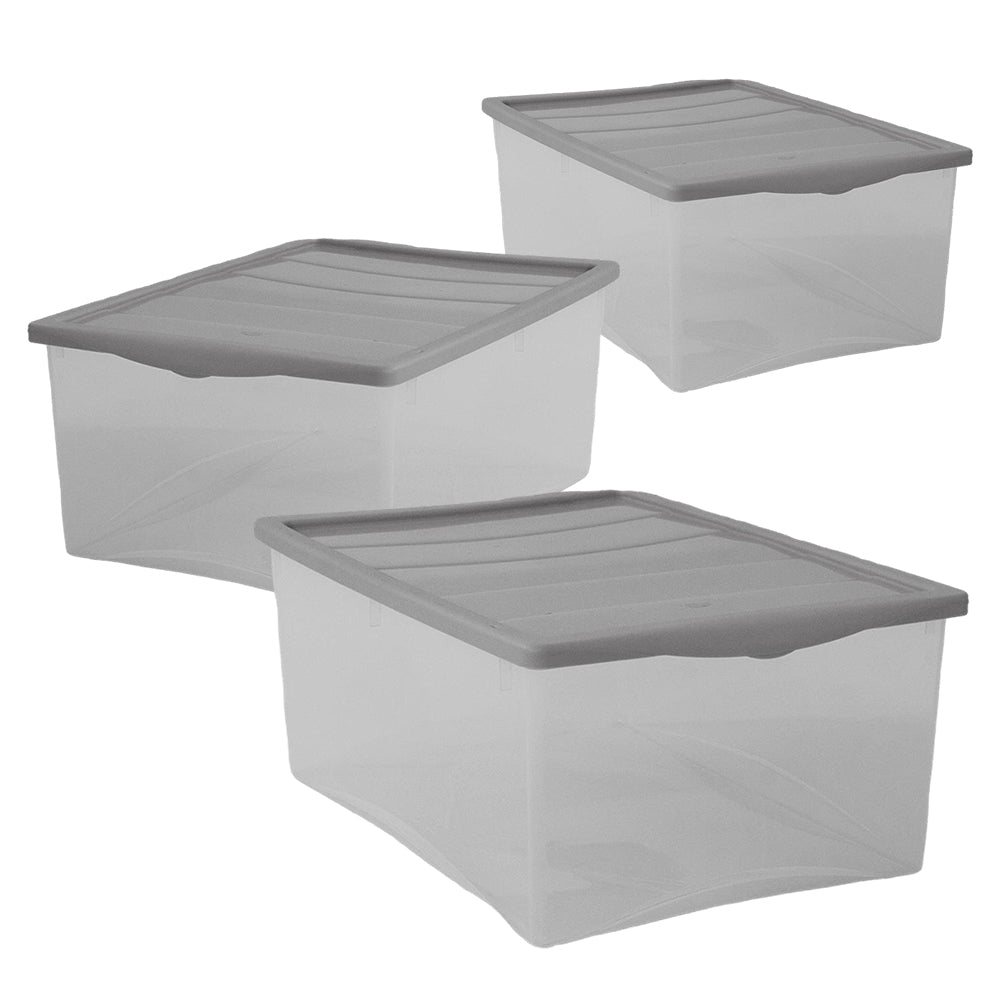 SET 3 SCATOLE GRIGIO CON COPERCHIO SPRING BOX TAGLIA M 42 X 35 X H18 CM