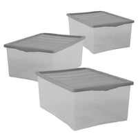 SET 3 SCATOLE GRIGIO CON COPERCHIO SPRING BOX TAGLIA M 42 X 35 X H18 CM