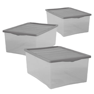 SET 3 SCATOLE GRIGIO CON COPERCHIO SPRING BOX TAGLIA M 42 X 35 X H18 CM