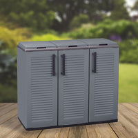 ARMADIO PATTUMIERA BASSO IN PLASTICA 3 SCOMPARTI DIMENSIONI 102X37XH 84 CM 300 LT