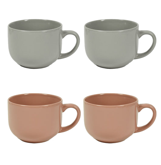 MAURY'S SET 4 TAZZE JUMBO DA 450CC BUTTON IN COLORE ASSORTITO STILE SHABBY