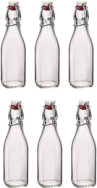 SET 6 BOTTIGLIE IN VETRO SWING CON TAPPO A CHIUSURA ERMETICA 0.250 LT