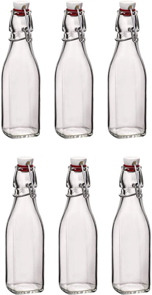 SET 6 BOTTIGLIE IN VETRO SWING CON TAPPO A CHIUSURA ERMETICA 0.250 LT