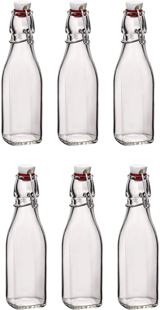 SET 6 BOTTIGLIE IN VETRO SWING CON TAPPO A CHIUSURA ERMETICA 0.250 LT
