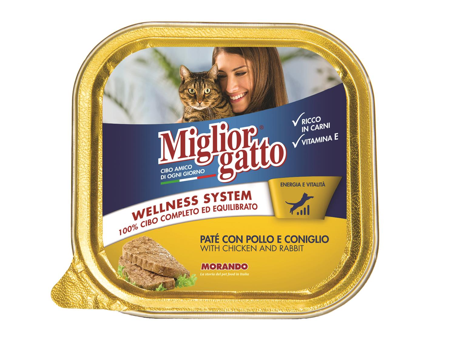 SET 32 CONFEZIONI MIGLIOR GATTO PATE' CON POLLO E CONIGLIO 100 GR