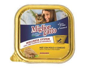 SET 32 CONFEZIONI MIGLIOR GATTO PATE' CON POLLO E CONIGLIO 100 GR