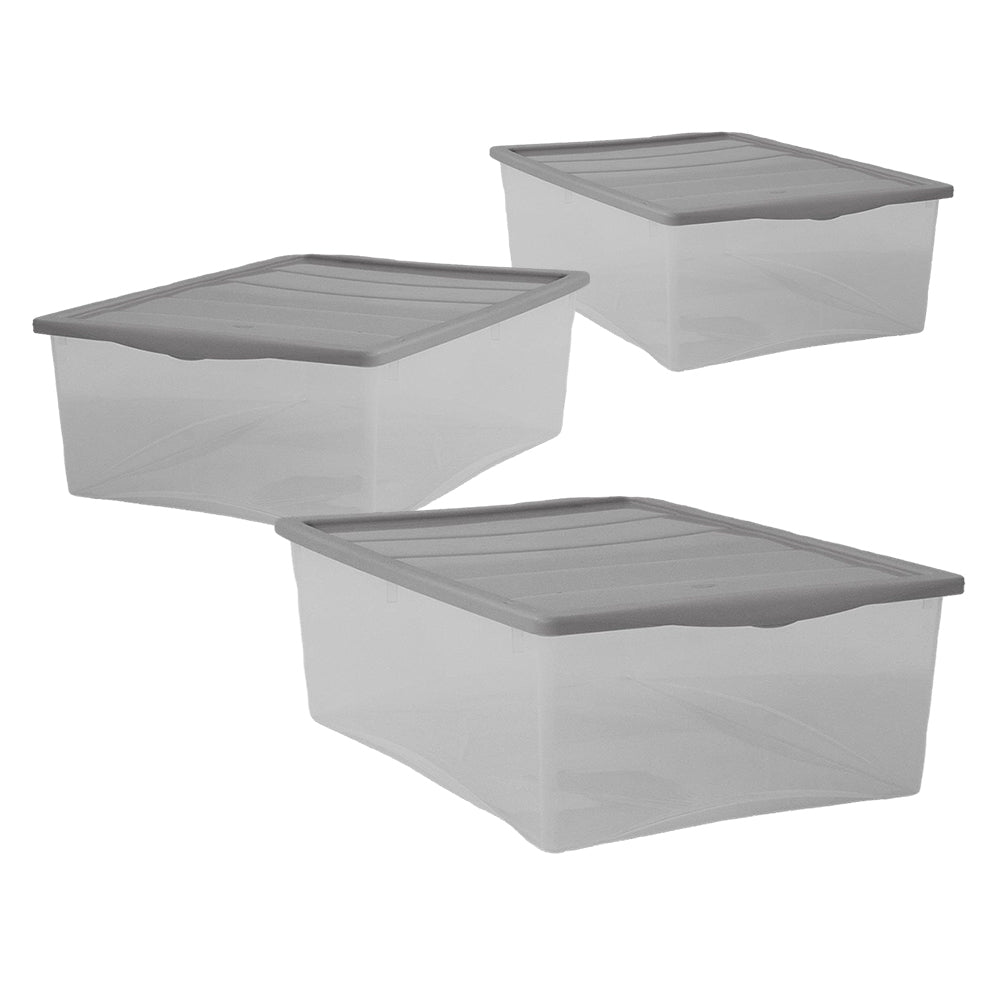 SET 3 SCATOLE GRIGIO CON COPERCHIO SPRING BOX TAGLIA XS 32 X 19 X H12 CM