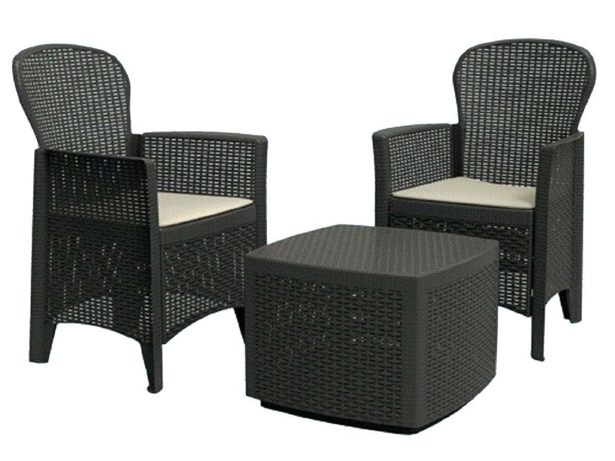 MAURY'S TREE SALOTTO DA GIARDINO CON CUSCINI 3 PZ ANTRACITE